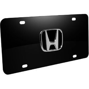 Au-TOMOTIVE GOLD, INC. Honda 3D Logo Black Metal License Plate,