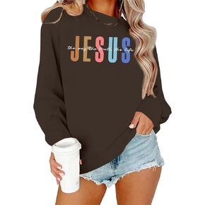 Jesus Sweatshirt Women Christian Sweatshirts Jesus Faith Sweater Bible Verse Top Religious Gift Pullover Top