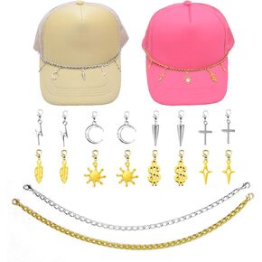 Trucker Hat Chains Interchangeable Charms Clip on Charm for DIY Trucker Cap Mesh Baseball Cap Decoration