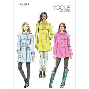 VOGUE PATTERNS V8884 Misses' Coat and Belt Sewing Template, Size E5 (14-16-18-20-22)