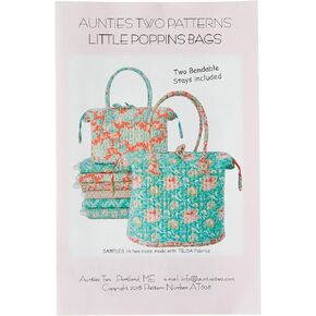 Little Poppins Bag Sewing Pattern with Two Bag Stays by Aunties Two