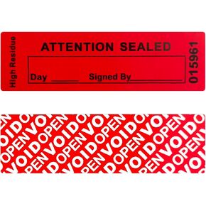 120 pcs Total Transfer Tamper Evident Security Warranty Void Seals / Stickers High Security Tamper for Reusable Package(1 x 3.35Inches,Serial Numbers Transfer,red)…
