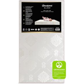 Beautyrest Beginnings Black Brilliant Sun 2-Stage Premium Crib and Toddler Mattress with Plant-Based Soy Foam and Gel Memory Foam - GREENGUARD Gold Certified - Trusted - Made in USA