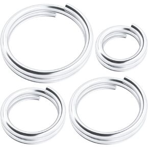4 Pcs 925 Sterling Silver Split Jump Ring 4/5/6/8mm Small Key Rings Bracelet Necklace Open Connector Charm for Jewelry Findings Key Rings