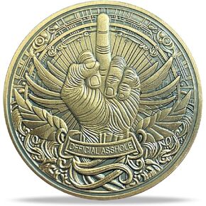 Official Asshole Middle Finger Coin | Bold Statement Medallion with Intricate Design | Ideal for Display or Novelty Gifts | Comes with Protective Capsule