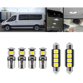 NJSBYL 6PCS Led Interior Dome Light Bulbs for 2015-2024 F-ord Transit Wagon Passenger Van XL XLT Courtesy Map Trunk Reading Ceiling Lights T10 42mm Festoon Replacement Bulb Kit Set