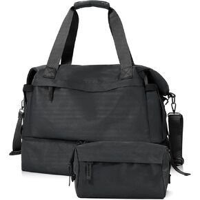 Gym Bag for Women, Weekender Bags for Women with Shoes Compartment, Personal Item Travel Duffel Bag with Wet Pocket & USB Charging Port, Carry On Bag for Women, Travel, Gym, Weekend(Off white)