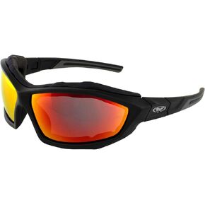 Global Vision Eyecon Foam Padded Motorcycle Safety Sunglasses Black Frames & G-Tech Red Mirror Lenses