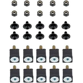 United Pacific 21039B Black Grille Screw Set for 2003-2017 Volvo VNL, 10 Complete Sets of Mounting Hardware, Grille Screw Set – ONE Pack (10 Sets)