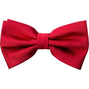 GoTie Men's Solid Bowtie - Bow Ties Ready to Wear - Pretied Adjustable Ties for Short or Tall Men - Rojo