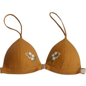 Linen Premium Bra, Freedom Bra, Handmade Bra, Custom Bra, Handembroidery Linen Bra, Evreyday Bra