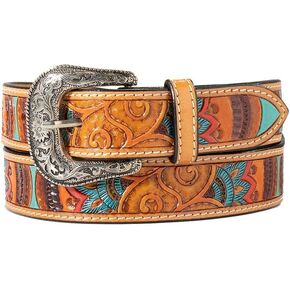ARIAT Western Belt Womens Paisley Hand Tooled XL Multi-Color A1567008