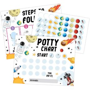Potty Training Sticker Chart, Ballerina Potty Reward Chart with Stickers for Toddlers Kids Boys Girls, Toilet Time for Kids School Teaching or Home Training - POTTYCA010