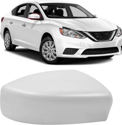 Moonlinks Compatible with Nissan Sentra 2013 2014 2015 2016 2017 2018 2019 Left Side Mirror Cover Replacement, White Primer Left Driver Side Door Rearview Mirror Cover Trim Side Mirror Cap Cover in Kuwait