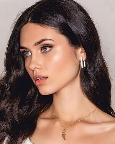 925 Sterling Silver Hoop Earrings for Women Trendy Small Square Hypoallergenic 14K Gold Plated Hoop Earrings Geometric Minimalist Rectangle Hoops Earrings in Kuwait