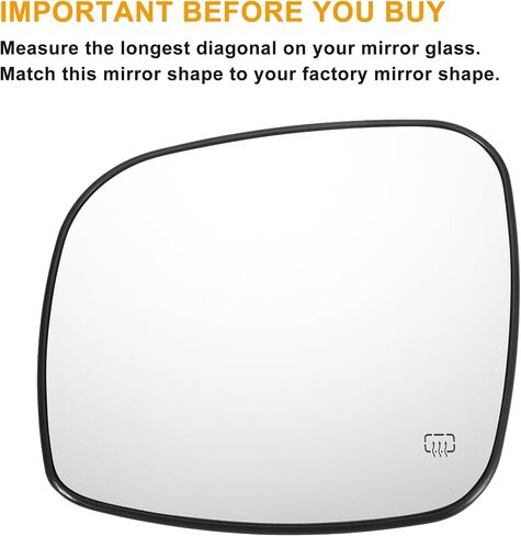 X AUTOHAUX Car Rearview Left Driver Side Mirror Glass Replacement W/Backing Plate Heated White Glass for CHRYSLER TOWN & COUNTRY for DODGE GRAND CARAVAN for RAM C/V in Saudi Arabia