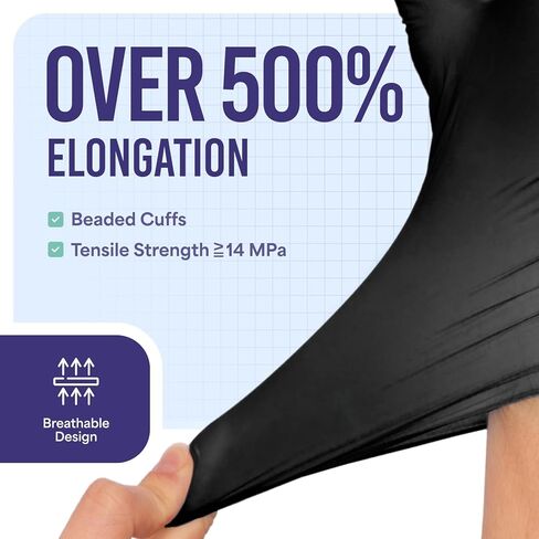 Medtecs Nitrile Gloves Disposable Latex-Free with Chemo-Rated Protection & Breathable Design - 4 Mil Thickness, Ambidextrous, Powder-Free and Over 500% Elongation - Blue M (3.7" x 9.6") - 100PC in Saudi Arabia