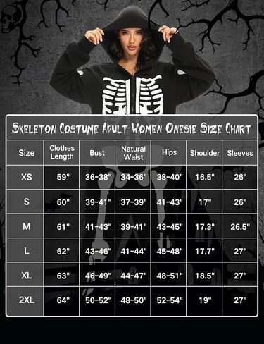 Skeleton Costume Adult Women Onesie Halloween Pajamas Plus Size Cozy Jumpsuit Outfit for Girl Cosplay Party in Saudi Arabia