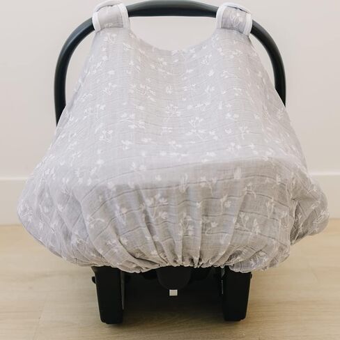Bebe au Lait Cotton Muslin Car Seat Cover - Baby Car Seat Cover for Boys Girls, All Season Infant Car Canopy, Dottie in Saudi Arabia
