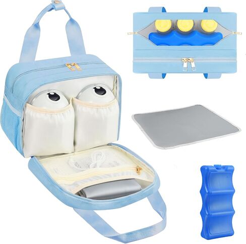 PIIOSER Wearable Breast Pump Bag with Ice Pack, Compatible with Wearable Breast Pumps & Accessories - Portable Pumps Carrying Case for Nursing & Working Moms, Black in Saudi Arabia