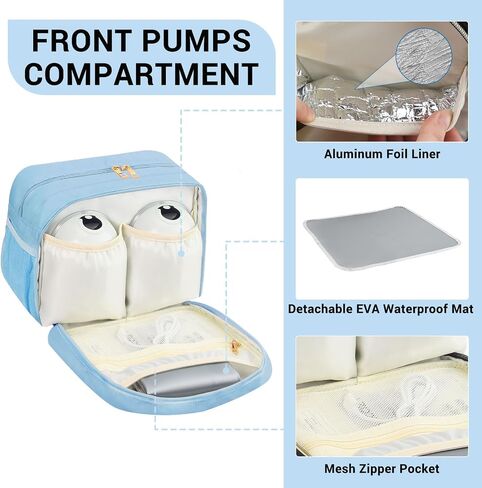 PIIOSER Wearable Breast Pump Bag with Ice Pack, Compatible with Wearable Breast Pumps & Accessories - Portable Pumps Carrying Case for Nursing & Working Moms, Black in Saudi Arabia