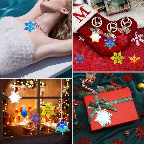 Szcelling 3 قطع عيد الميلاد ندفة الثلج قالب القرط الكريستال زهرة المفاتيح قلادة الايبوكسي الراتنج العفن 32 تجاويف شجرة عيد الميلاد شنقا الديكور الجليد الراتنج قالب الصب DIY صنع المجوهرات أداة زخرفة الحزب in Kuwait