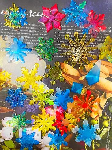 Szcelling 3 قطع عيد الميلاد ندفة الثلج قالب القرط الكريستال زهرة المفاتيح قلادة الايبوكسي الراتنج العفن 32 تجاويف شجرة عيد الميلاد شنقا الديكور الجليد الراتنج قالب الصب DIY صنع المجوهرات أداة زخرفة الحزب in Kuwait