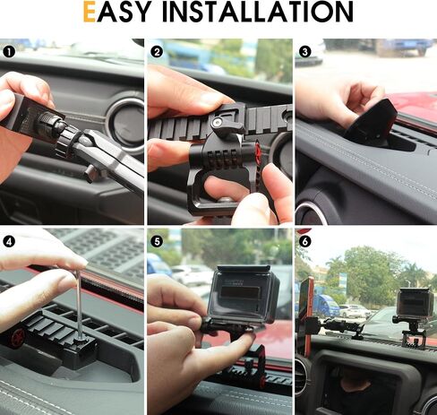 BESTAOO JL Dash Multi-Mount Phone Holder, for 2018-2024 Jeep Wrangler JL JLU & Gladiator JT, Multifunction, Action Camera Holder and Platform Phone Stand in Saudi Arabia