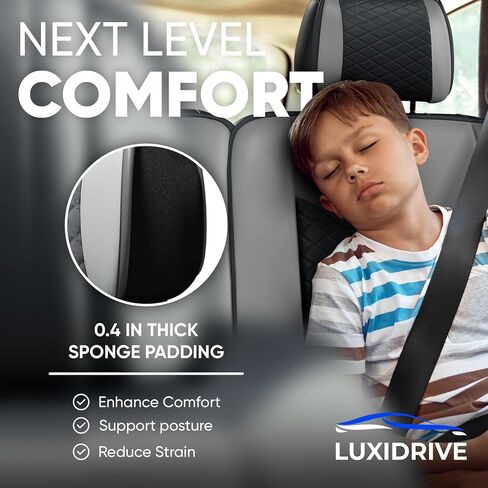 Black Leather Car Seat Covers Full Set - Breatheable Car Seat Protector with - Waterpoof Leatherette Car Seat Cover, Front Seat Covers & Rear Interior Covers - Universal for Sedan & More in Saudi Arabia