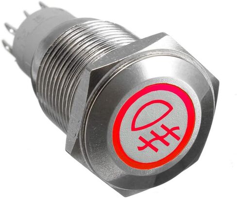 ESUPPORT 12V Car Vehicle Red LED Light Emergency Hazard Warning Push Button Metal Toggle Switch 16mm in Saudi Arabia