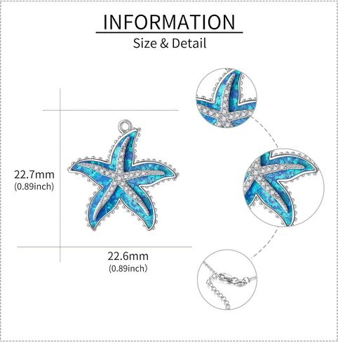 قلادة نجم البحر من الفضة الإسترليني قلادة نجم البحر مجوهرات نجم البحر للنساء in Kuwait