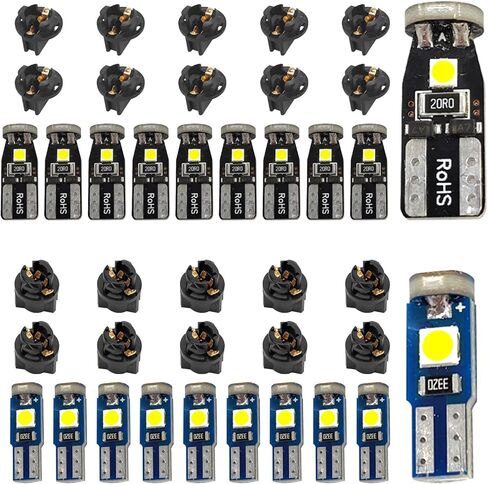 12V الأبيض أداة العنقودية ضوء LED لمبة استبدال T5 37 74 73 2723 2721 T10 158 168 194 2825 مع لوحة المقبس لوحة قياس مؤشر مصباح PC74 PC37 PC118 PC168 PC175 PC194 PC195 PC160 PC161 in Kuwait