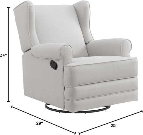 Oxford Baby Teegan Upholstered Swivel Glider & Recliner Nursery Chair, Gray in Saudi Arabia