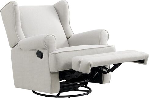 Oxford Baby Teegan Upholstered Swivel Glider & Recliner Nursery Chair, Gray in Saudi Arabia