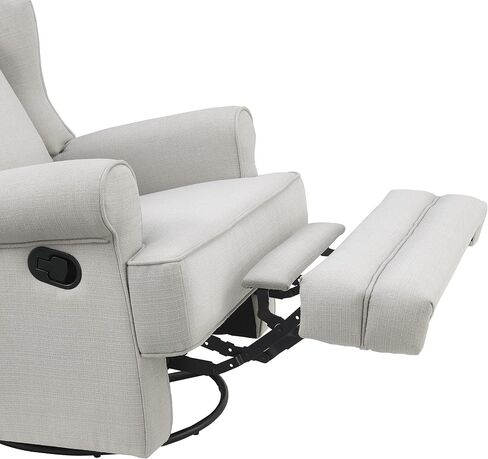Oxford Baby Teegan Upholstered Swivel Glider & Recliner Nursery Chair, Gray in Saudi Arabia