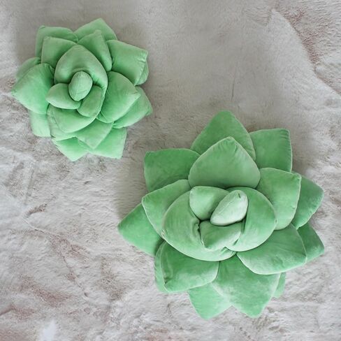 Green Philosophy Co. Plush Leaf Pillow - 3D Accent Succulent Leaf Throw Pillow for Couch Sofa Living Room Home Decor for Plant Lovers, Garden Lovers, Green Thumb Family & Friends in Kuwait