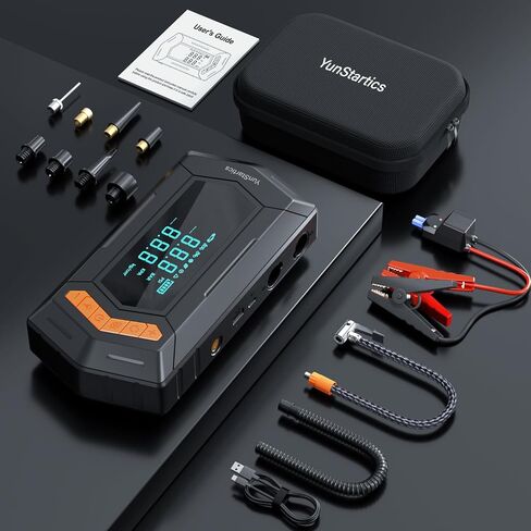Jump Starter with Air Inflator/Deflator Compressor, 5000A Car Battery Jump Starter with Air Compressor 7-in-1 Jumper Box for 10L Gas/9L Diesel Vehicles with 150PSI Tire Inflator & 2 LED Lighting in Saudi Arabia