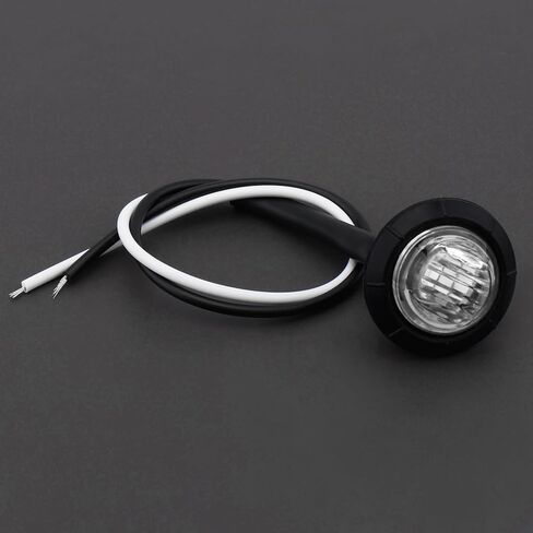 10 قطع مصابيح LED 3/4 بوصة، مصابيح جانبية للمقطورة، 12 فولت، مؤشرات خلفية أمامية دائرية، ضوء خلفي مقاوم للماء لسيارة شاحنة حافلة مقطورة فان RV بيك اب ATV القوارب، أبيض in Kuwait