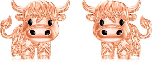 Highland Cow Earrings 925 Sterling Silver Scottish Highland Cow Stud Earrings for Women Cow Animal Jewelry Gift for Girls Birthday Halloween Christmas in Saudi Arabia