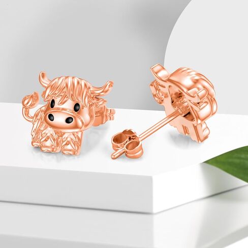 Highland Cow Earrings 925 Sterling Silver Scottish Highland Cow Stud Earrings for Women Cow Animal Jewelry Gift for Girls Birthday Halloween Christmas in Saudi Arabia