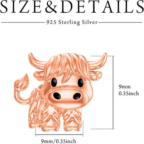 Highland Cow Earrings 925 Sterling Silver Scottish Highland Cow Stud Earrings for Women Cow Animal Jewelry Gift for Girls Birthday Halloween Christmas in Saudi Arabia