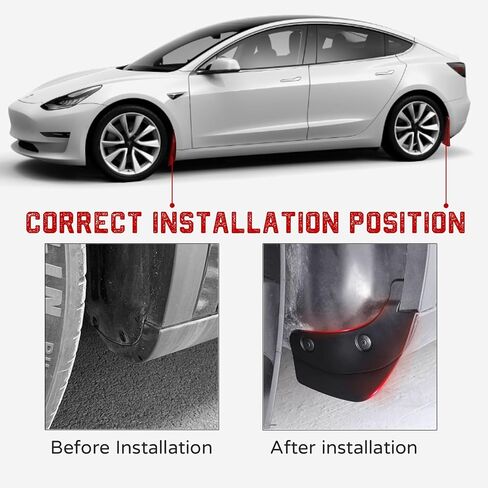 اللوحات الطينية لطراز Tesla Y 2024 2023 2022 2021، واقيات الطين المرنة بدون حفر/شريط واقي من الرذاذ ملحقات المصدات لطراز Tesla Y، مجموعة من 4 واقيات الطين in Saudi Arabia