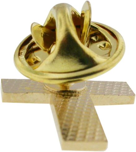PinMart's Stained Glass Cross Religious Church Enamel Lapel Pin in Kuwait