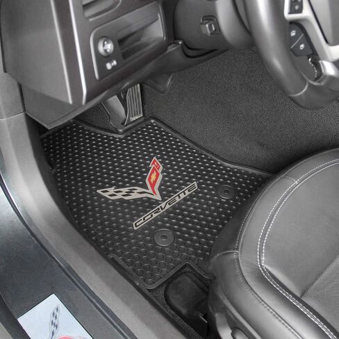 Lloyd Mats Heavy Duty Signature Rubber All Weather Floor Mats for Corvette C7 2014-2019 2pc Set in Kuwait