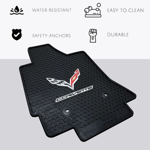 Lloyd Mats Heavy Duty Signature Rubber All Weather Floor Mats for Corvette C7 2014-2019 2pc Set in Kuwait