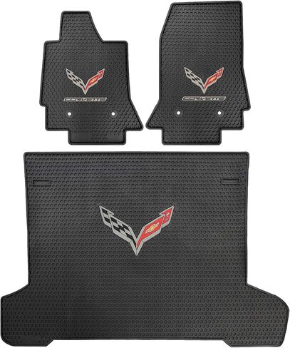 Lloyd Mats Heavy Duty Signature Rubber All Weather Floor Mats for Corvette C7 2014-2019 2pc Set in Kuwait