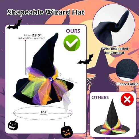 2024 Halloween Adult Witch Tutu Costume for Women, Simple Pumpkin Velvet Witch Hat Striped Socks & Accessory Kits in Saudi Arabia