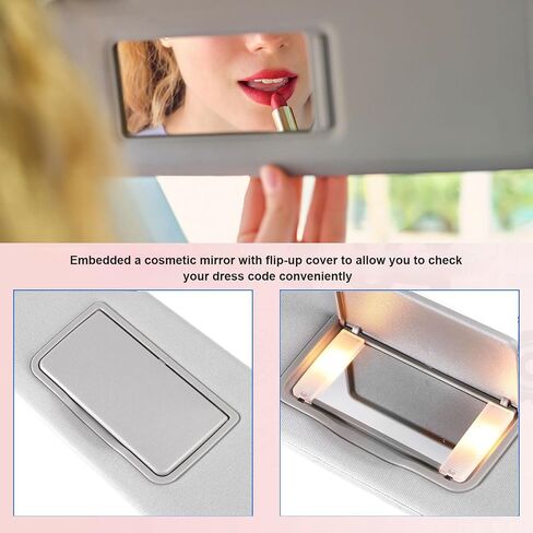Nakuuly Left Driver Side Sun Visor Beige Compatible with 2016-2022 Honda Pilot 2018-2020 Honda Ridgeline Sunvisor with Mirror with Vanity Light Replaces # 83280-TG7-A12ZA in Kuwait