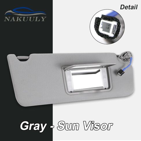 Nakuuly Left Driver Side Sun Visor Beige Compatible with 2016-2022 Honda Pilot 2018-2020 Honda Ridgeline Sunvisor with Mirror with Vanity Light Replaces # 83280-TG7-A12ZA in Kuwait
