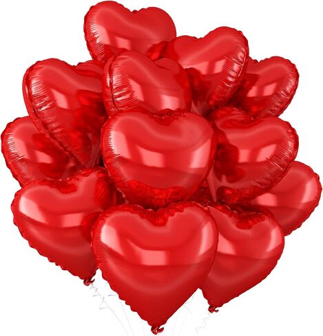 Pink Blue White Heart Foil Balloons,12Pcs 18Inch Heart Shaped Balloons in Kuwait